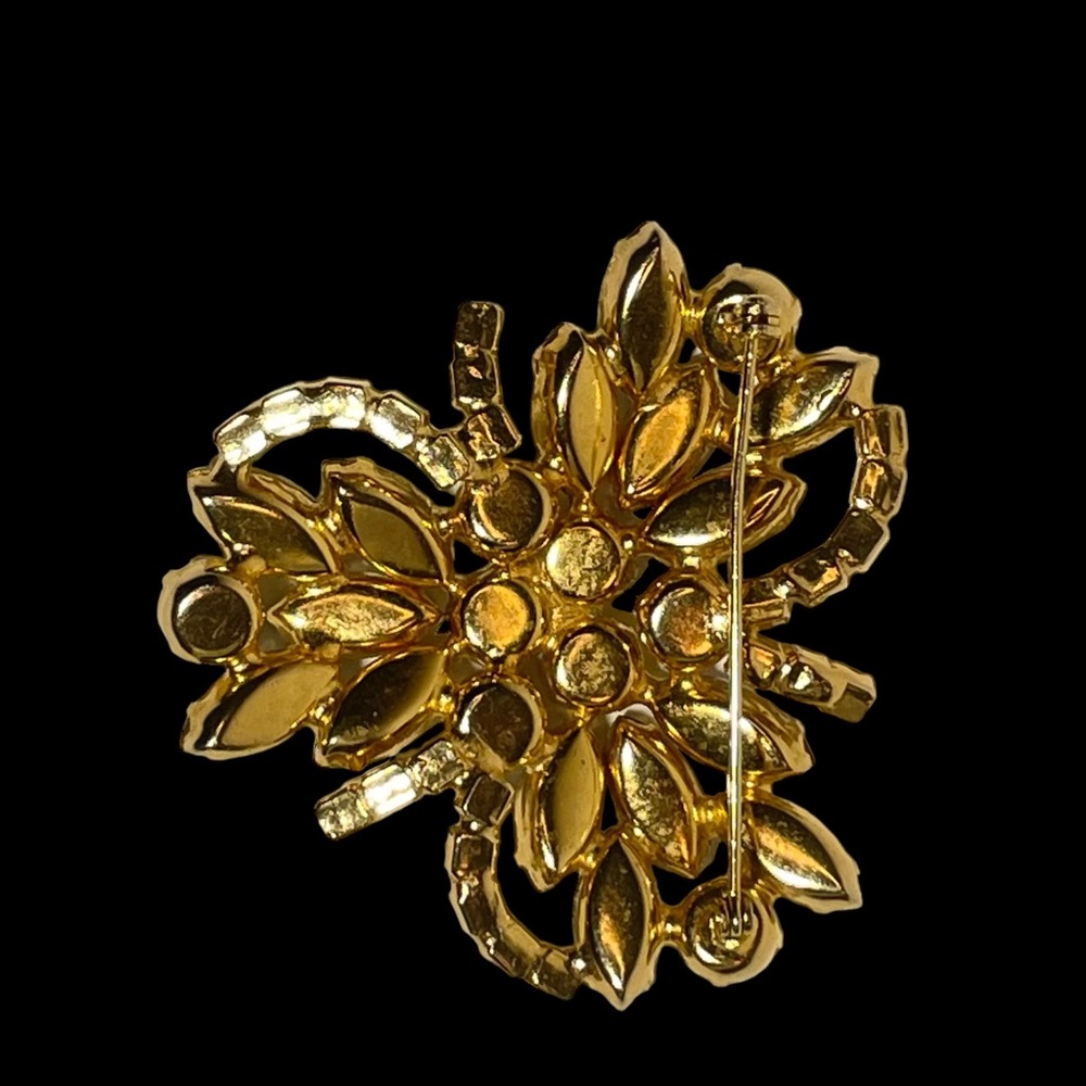 Vintage Brooch Clear AB Rhinestones Gold Tone Large Statement Very Colle… - Picture 3 of 7